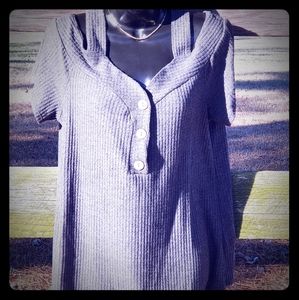Grey cold shoulder tank